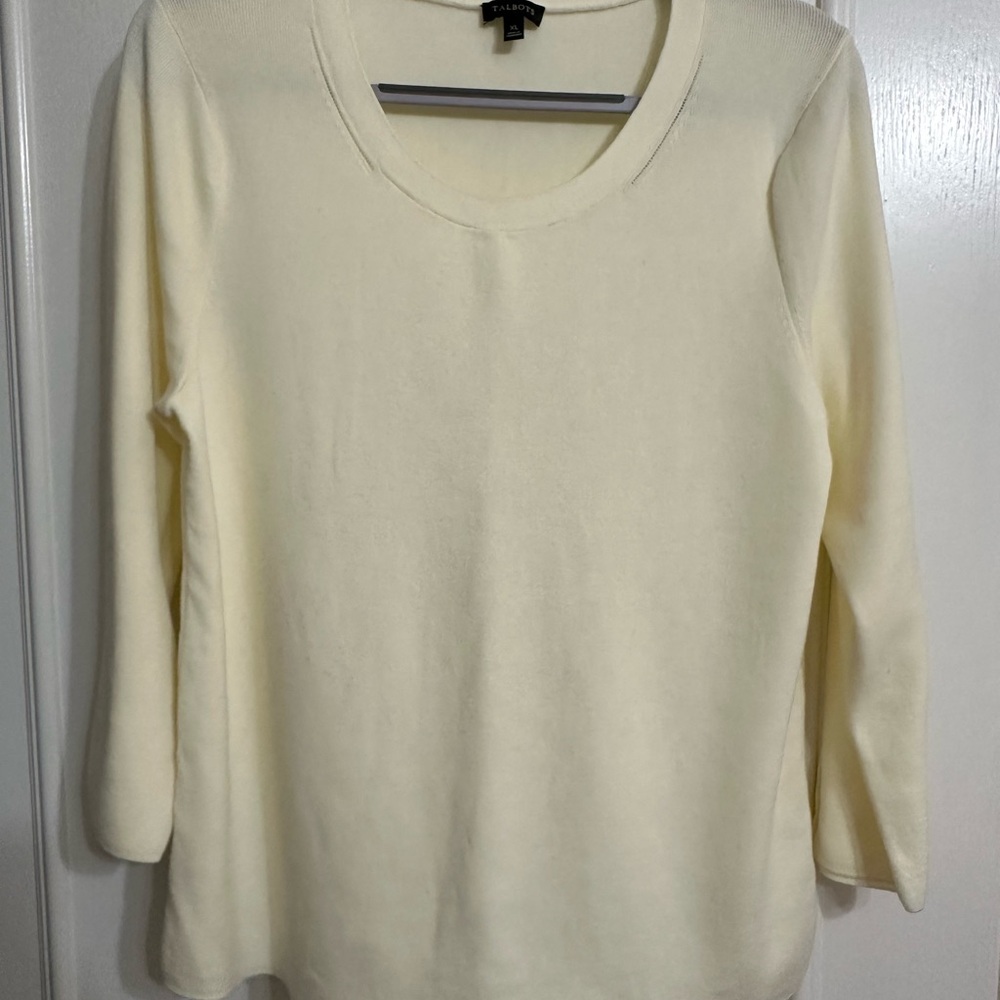 Talbots Ivory Knit Pullover Sweater size XL. NWOT